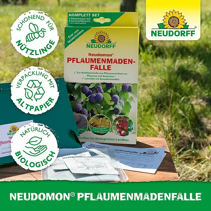 Neudorff Neudomon Pflaumenmaden-Falle - Wirkungsdauer: 6 Wochen, 1 Stk. - Neudorff Neudomon Pflaumenmadenfalle: Komplettset zur Befallskontrolle von Pflaumenwicklern mit Sexuallockstoffen, umweltfreundlich und biologisch.