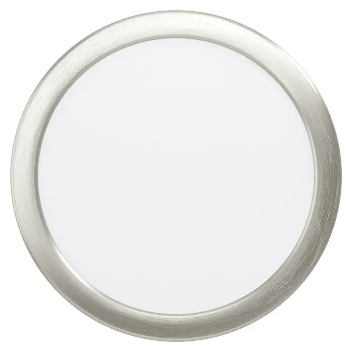 Eglo Fueva 5 LED-Einbauspot - 16,5 W, Warmweiß, Nickel matt, Ø x H: 21,6 x 2,6 cm - Runde Deckenleuchte mit gebürstetem Nickelrahmen und weißem Diffusor für eine gleichmäßige Ausleuchtung.