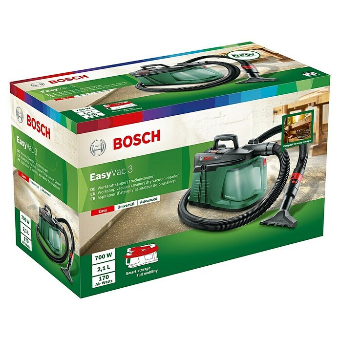 Bosch Staubsauger EasyVac 3 (700 W, Behältervolumen: 2,1 l)