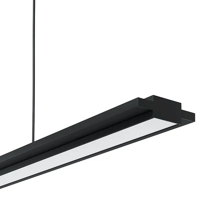 Eglo LED-Pendelleuchte CAMBULOS - 34 W, L x B x H: 93,5 x 105 x 110 cm, Schwarz, Warmweiß - Ein modernes LED-Lichtband in Schwarz mit hellem, linearem Lichtdesign, ideal für Büros und Wohnräume. Stilvolle Beleuchtung garantiert!