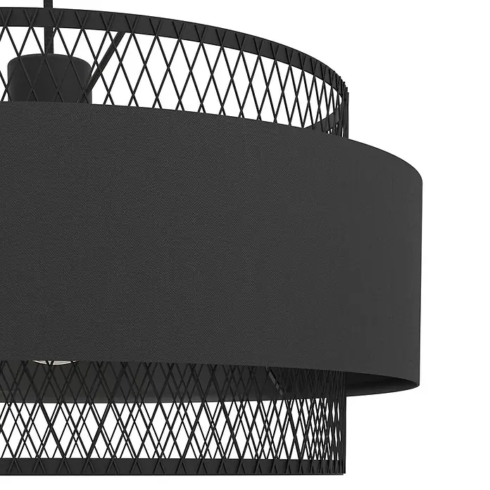 Eglo Pendelleuchte rund40 W, Ø x H: 400 mm x 110 cm, Schwarz, E27