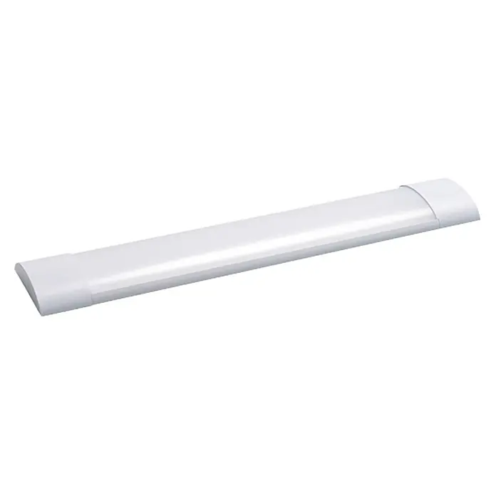 Müller-Licht LED-Wand- & Deckenleuchte Scala Dim Flat - 45 W, L x B x H: 150 x 12 x 3,1 cm, Weiß/Aluminium, Neutralweiß - Eine weiße LED-Röhrenleuchte. Die Leuchte ist länglich und hat abgerundete Enden und ein schlichtes, modernes Design.