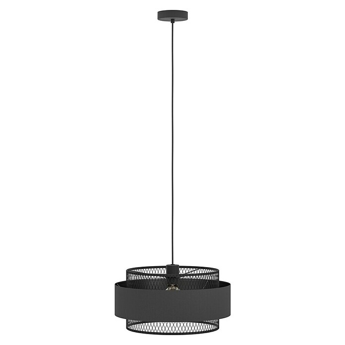 Eglo Pendelleuchte rund (40 W, Ø x H: 400 mm x 110 cm, Schwarz, E27) | BAUHAUS