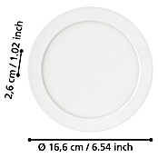 Eglo Fueva 5 LED-Einbauspot (10,5 W, Warmweiß, Weiß, Ø x H: 16,6 x 2,6 cm, IP44) | BAUHAUS