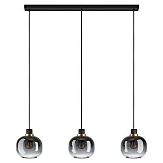 Eglo Pendelleuchte OILELLA (40 W, L x B x H: 95 x 19 x 110 cm, Schwarz/Messing, E27)