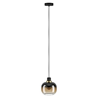 Eglo Pendelleuchte rund OILELLA (40 W, Ø x H: 190 mm x 110 cm, Schwarz/Braun, E27)