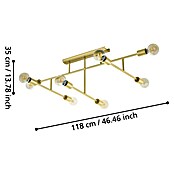 Eglo Deckenleuchte BELSIANA 1 (40 W, L x B x H: 118 x 38 x 35 cm, Messing gebürstet, E27) | BAUHAUS