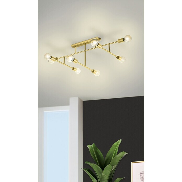 Eglo Deckenleuchte BELSIANA 1 (40 W, L x B x H: 118 x 38 x 35 cm, Messing gebürstet, E27) | BAUHAUS