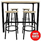 Mesa alta con taburetes Loka (L x An x Al: 60 x 100 x 86 cm, Marrón/Negro) | BAUHAUS