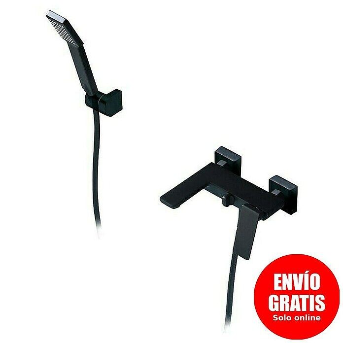 Imex Fiyi Grifo monomando de bañera (Negro, Mate) | BAUHAUS