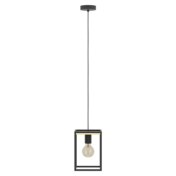 Eglo Lámpara colgante (40 W, L x An x Al: 18 x 18 x 110 cm, Negro/Marrón, E27) | BAUHAUS