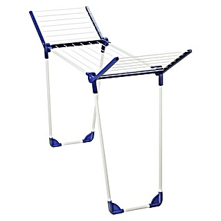 Leifheit Flügel-Wäscheständer Pegasus 120 Solid Bath (Länge Wäscheleine: 12 m, L x B x H: 149 x 43 x 76 cm, Weiß/Blau)