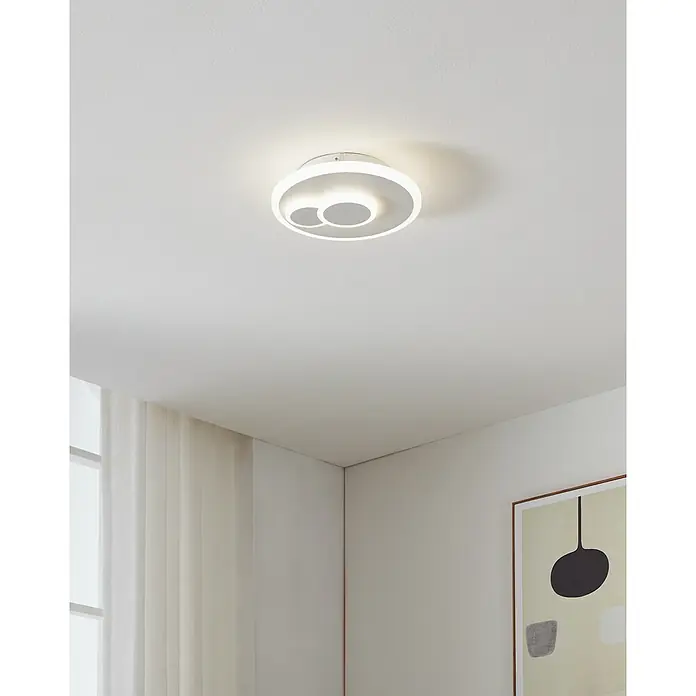 Eglo LED-Deckenleuchte CADEGAL - 7,8 W, L x B x H: 20 x 20 x 5 cm, Weiß, Rund - Moderne Deckenleuchte mit kreisförmigem Design und sanfter Beleuchtung, die Eleganz und Funktionalität in jeden Raum bringt.