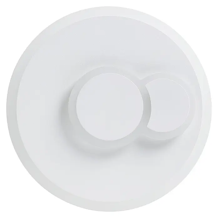 Eglo LED-Deckenleuchte CADEGAL - 7,8 W, L x B x H: 20 x 20 x 5 cm, Weiß, Rund - Nahaufnahme eines weißen, runden LED-Deckenstrahlers mit modernem Design und zwei Lichtquellen für eine stilvolle Beleuchtung.