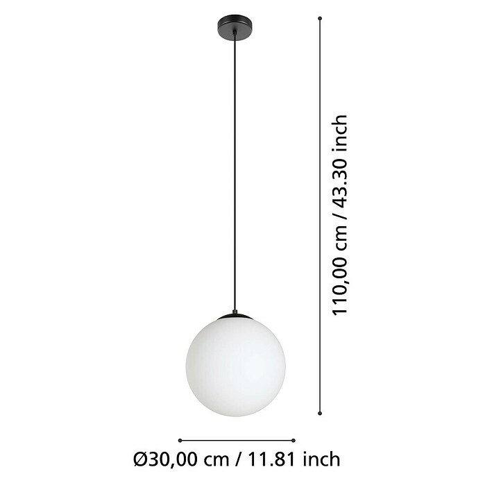 Eglo Pendelleuchte RONDO 3 (40 W, Schwarz, E27) | BAUHAUS