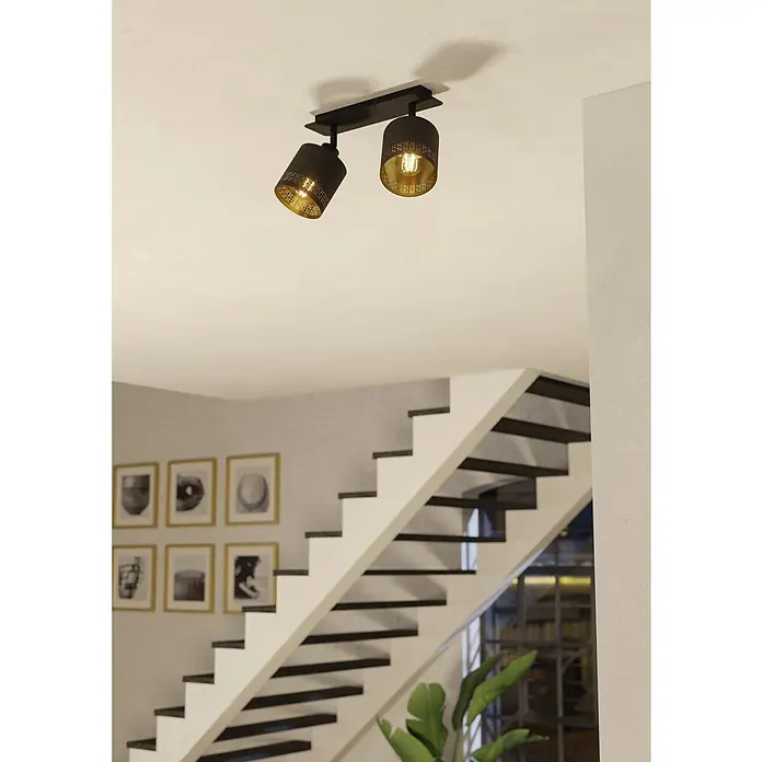 Eglo Esteperra Deckenstrahler ESTEPERRA - 56 W, Schwarz, E27, 2 Stk. - Attraktive Deckenleuchte mit zwei Strahlern. Das Lichtdesign wertet jeden Raum auf.