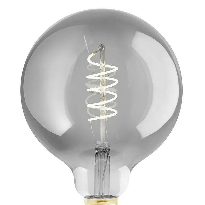 Eglo LED-Lampe - E27, Dimmbar, Warmweiß, 100 lm, 4 W - Nahaufnahme einer stilvollen LED-Lampe mit dekorativem Glühfaden und warmweißem Licht, ideal für stimmungsvolle Beleuchtung.