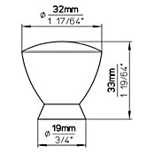 Siro Gumb za pohištvo  (Do x Š x V: 32 x 19 x 33 mm, Plastika, Srebrna) | 1150 - Möbelknöpfe und Griffe | AAEB - Möbelbeschläge | AAE - Beschläge | AA - Eisenwaren | A - Eisenwaren | BAUHAUS