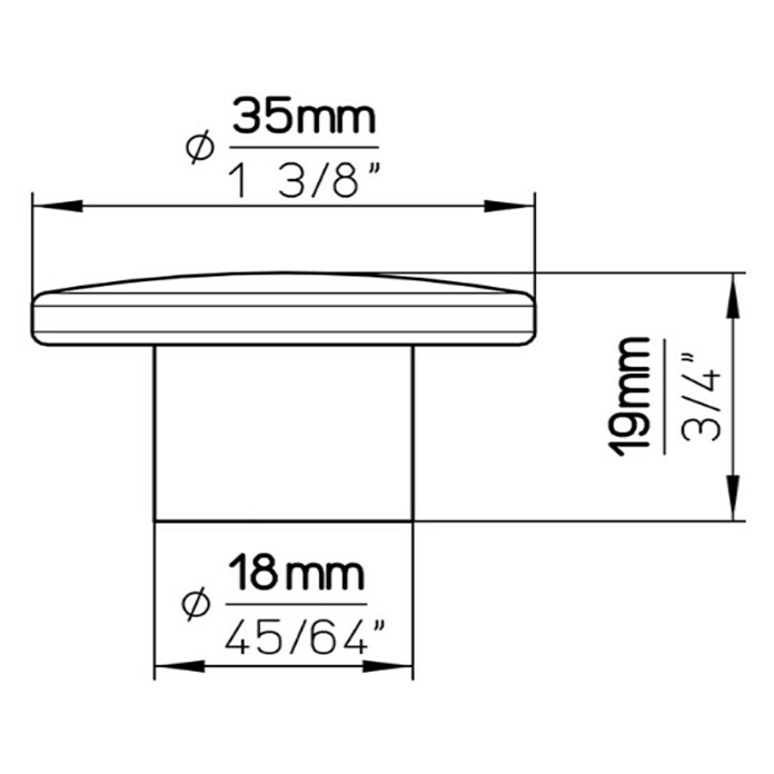 Siro Ručkica za namještaj  (D x Š x V: 35 x 18 x 19 mm, Plastika, Bijela) | BAUHAUS
