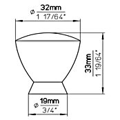 Siro Ručkica za namještaj  (D x Š x V: 32 x 19 x 33 mm, Plastika, Crna) | BAUHAUS