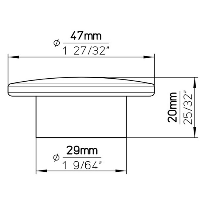 Siro Ručkica za namještaj  (D x Š x V: 47 x 29 x 20 mm, Plastika, Bijela) | BAUHAUS