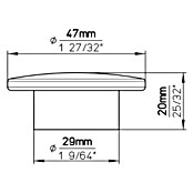 Siro Ručkica za namještaj  (D x Š x V: 47 x 29 x 20 mm, Plastika, Bijela) | BAUHAUS