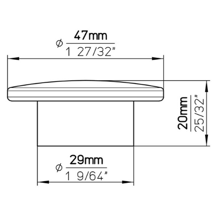 Siro Gumb za pohištvo  (Do x Š x V: 47 x 29 x 20 mm, Plastika, Črna) | 1150 - Möbelknöpfe und Griffe | AAEB - Möbelbeschläge | AAE - Beschläge | AA - Eisenwaren | A - Eisenwaren | BAUHAUS