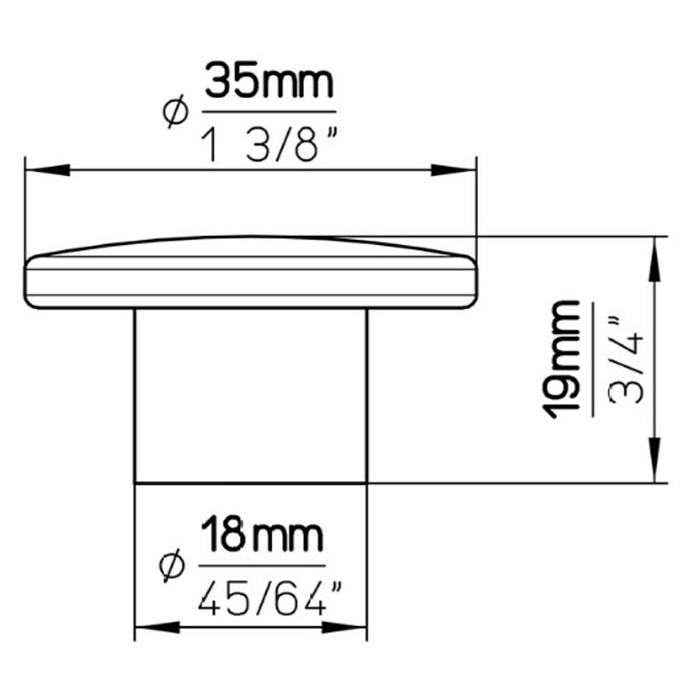 Siro Ručkica za namještaj  (D x Š x V: 35 x 18 x 19 mm, Plastika, Crna) | BAUHAUS