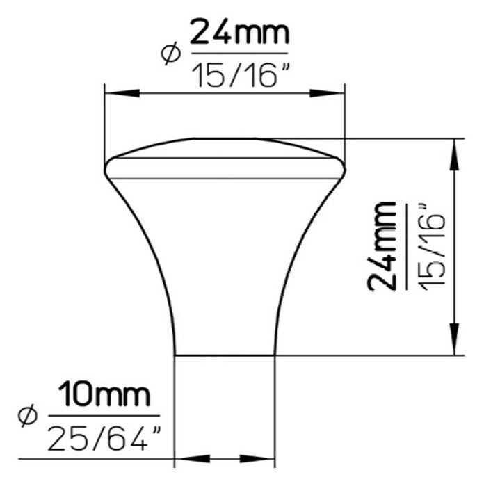 Siro Ručkica za namještaj  (Tip ručke za namještaj: Gumb, D x Š x V: 24 x 10 x 24 mm, Čelik, Kromirano) | BAUHAUS