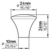 Siro Ručkica za namještaj  (Tip ručke za namještaj: Gumb, D x Š x V: 24 x 10 x 24 mm, Čelik, Kromirano) | BAUHAUS