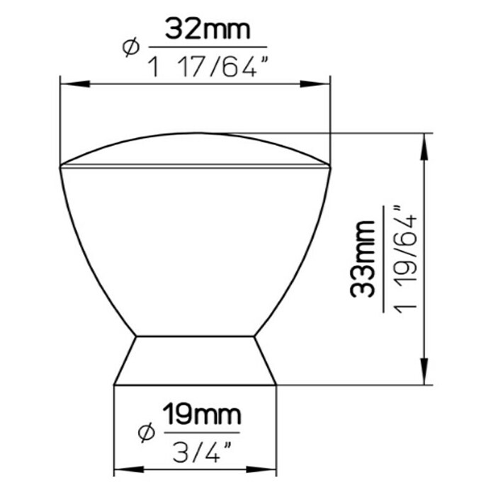 Siro Ručkica za namještaj  (D x Š x V: 32 x 19 x 33 mm, Plastika, Smeđa) | BAUHAUS
