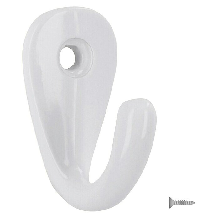 Siro Garderobna kuka  (D x Š x V: 35 x 18 x 27 mm, Bijela) | BAUHAUS