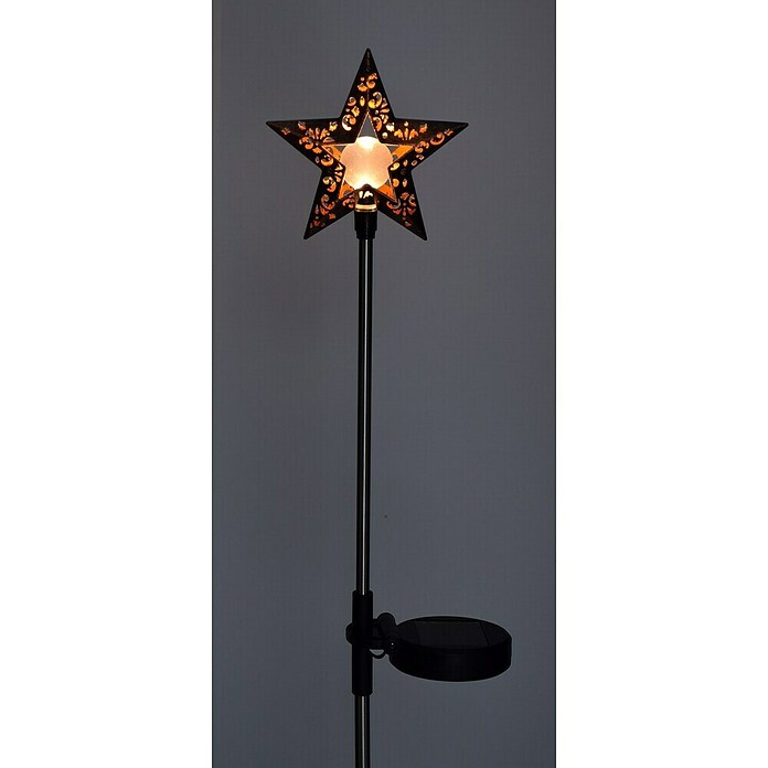 BAUHAUS Solar-Dekoleuchte Stern (0,12 W, L x B x H: 8,5 x 6 x 82 cm, Schwarz, IP44) | BAUHAUS