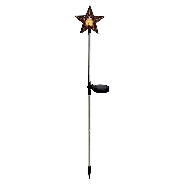 BAUHAUS Solar-Dekoleuchte Stern (0,12 W, L x B x H: 8,5 x 6 x 82 cm, Schwarz, IP44) | BAUHAUS
