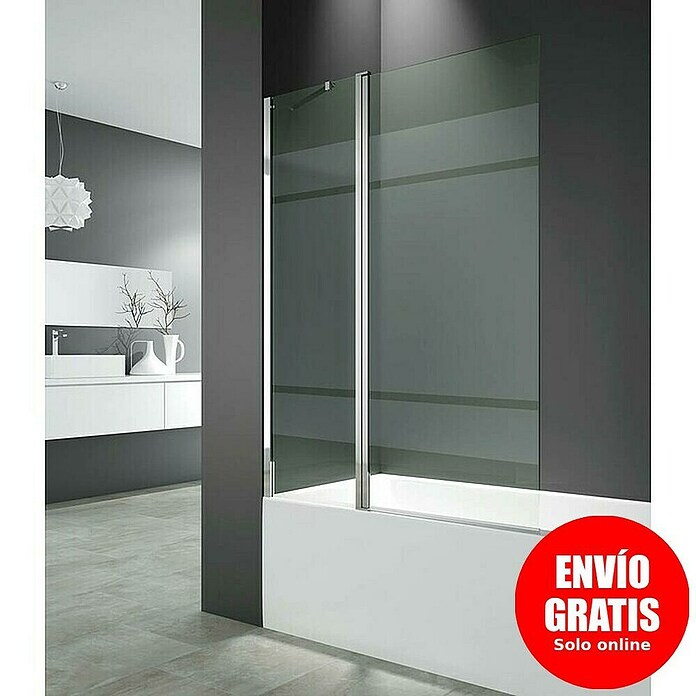 GME Mampara para bañera Open 2 Abatible (An x Al: 120 x 150 cm, Vidrio serigrafiado, Plata brillo) | BAUHAUS