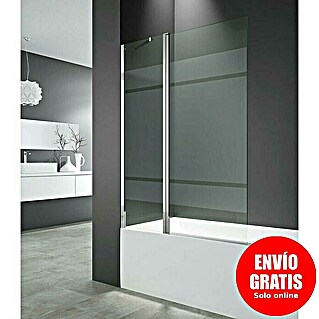GME Mampara para bañera Open 2 Abatible (An x Al: 120 x 150 cm, Vidrio serigrafiado, Plata brillo)