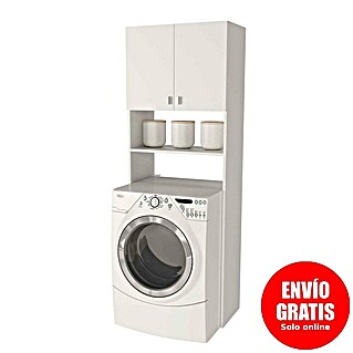 Meka Block Mueble auxiliar sobre lavadora (L x An x Al: 35,6 x 75 x 180 cm, Blanco)