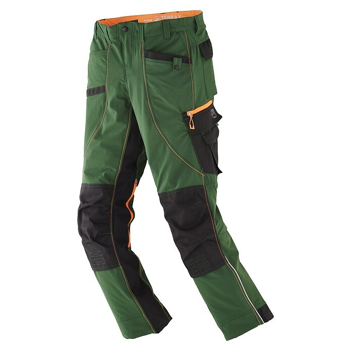 Terrax Workwear Arbeitshose (58, Forstgrün/Orange) | BAUHAUS