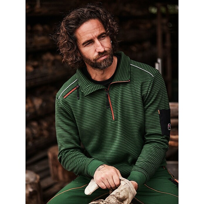 Terrax Workwear Sweatshirt Stricktroyer (Dunkelgrün/Schwarz, XL) | BAUHAUS
