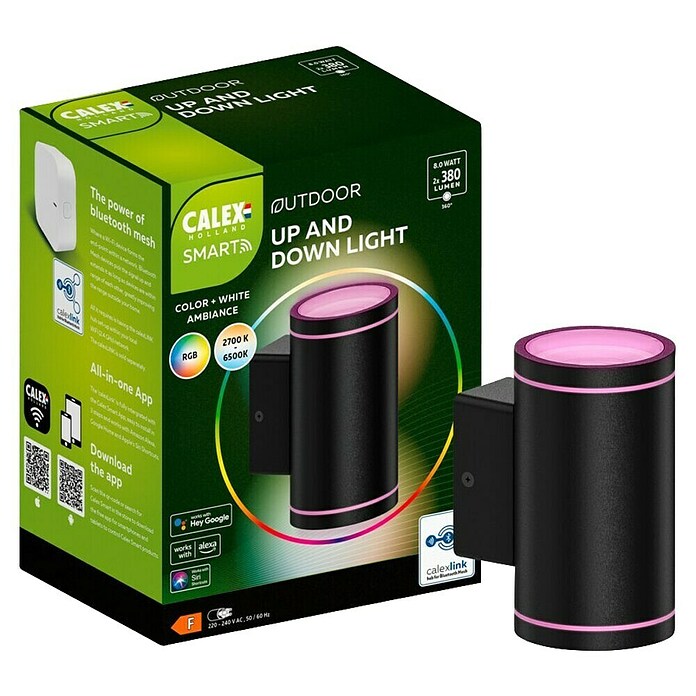 Calex Led-wandlamp voor buiten (l x b x h: 10,5 x 7,6 x 13,8 cm, IP54, 4,4 W) | BAUHAUS