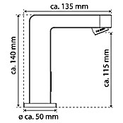 Camargue Waschtischarmatur Sensor (Infrarot-Elektronik, Chrom, Glänzend)