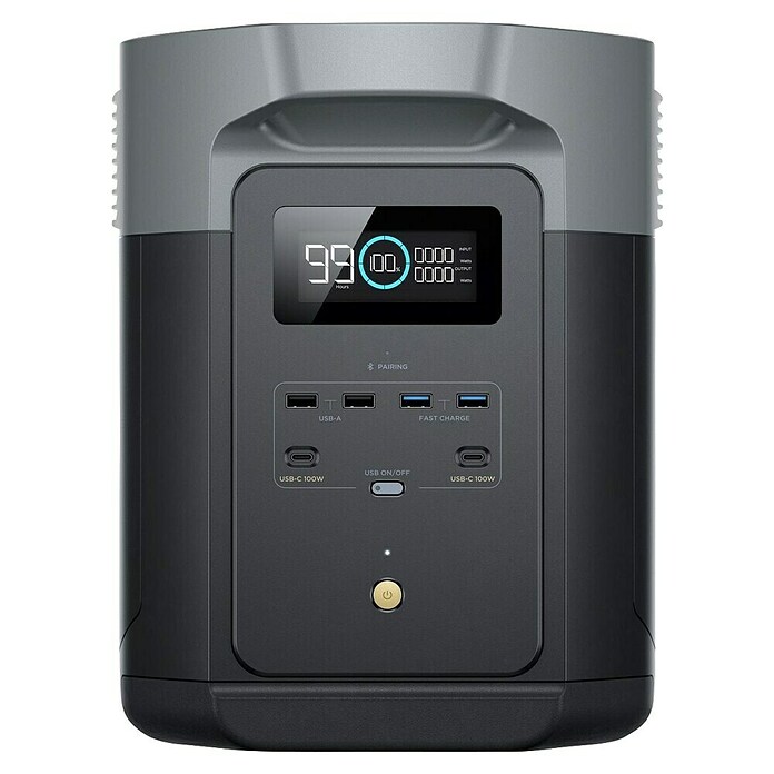 EcoFlow Balkonkraftwerk-Set BKW Delta 2 Max (Nennleistung: 2 400 W, L x B x H: 497 x 242 x 305 mm, IP67) | BAUHAUS