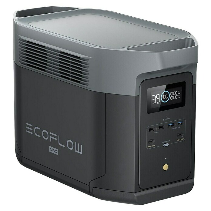 EcoFlow Balkonkraftwerk-Set BKW Delta 2 Max (Nennleistung: 2 400 W, L x B x H: 497 x 242 x 305 mm, IP67) | BAUHAUS