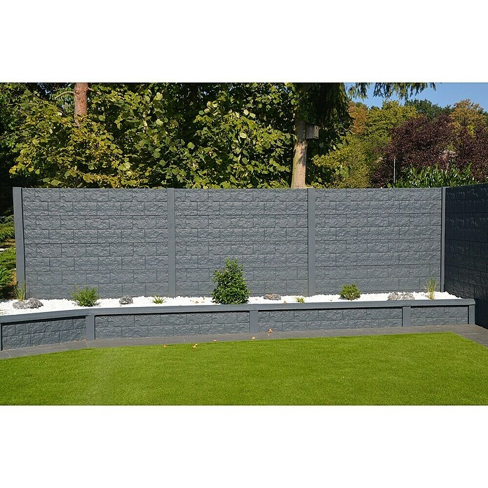 Beckers Betonzaun Zaunelement Standard Casa Borsika (200 x 38,5 cm, Beton, Betongrau) | BAUHAUS