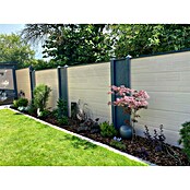 Beckers Betonzaun Zaunelement Standard Timber Motiv (200 x 38,5 cm, Beton, Betongrau) | BAUHAUS