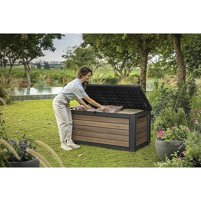 Keter Vrtna kutija za pohranu  (D x Š x V: 155 x 72 x 69,5 cm, Plastika, Smeđa, Crna) | BAUHAUS