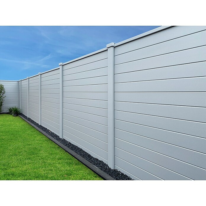 Beckers Betonzaun Zaunelement Prestige Glatt Motiv (184 x 26 cm, Beton, Betongrau) | BAUHAUS