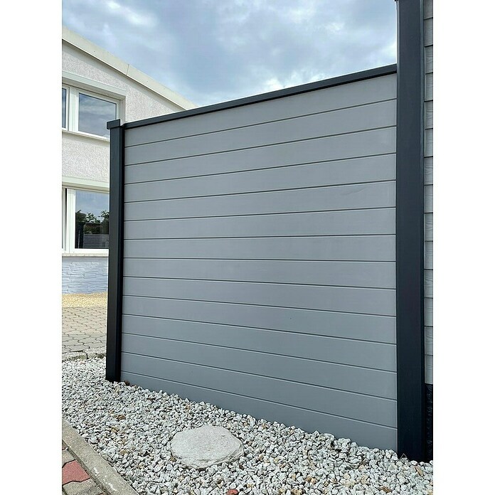 Beckers Betonzaun Zaunelement Prestige Glatt Motiv (184 x 26 cm, Beton, Betongrau) | BAUHAUS