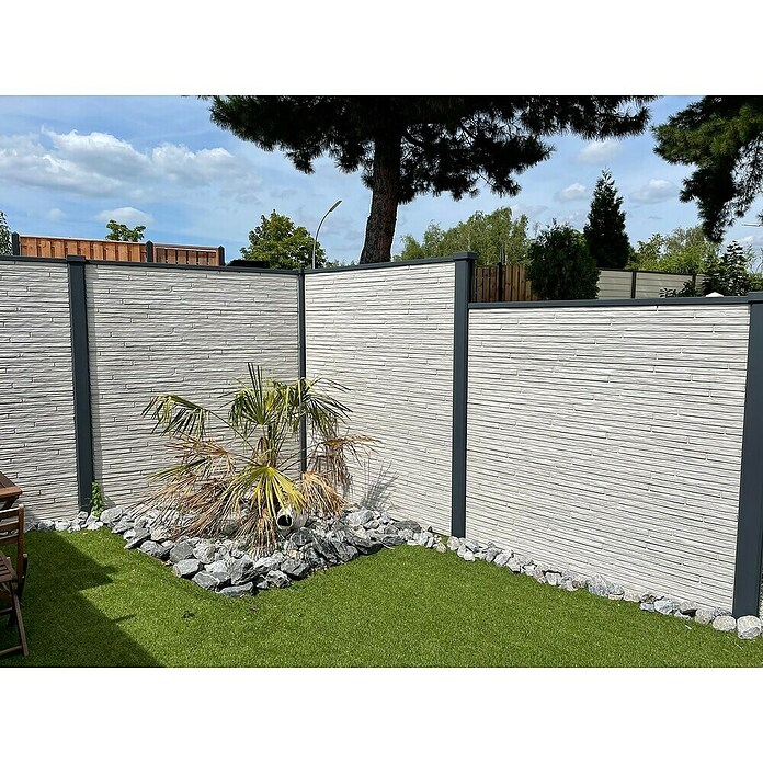Beckers Betonzaun Zaunelement Klassik Toscana Motiv (184 x 26 cm, Beton, Betongrau) | BAUHAUS