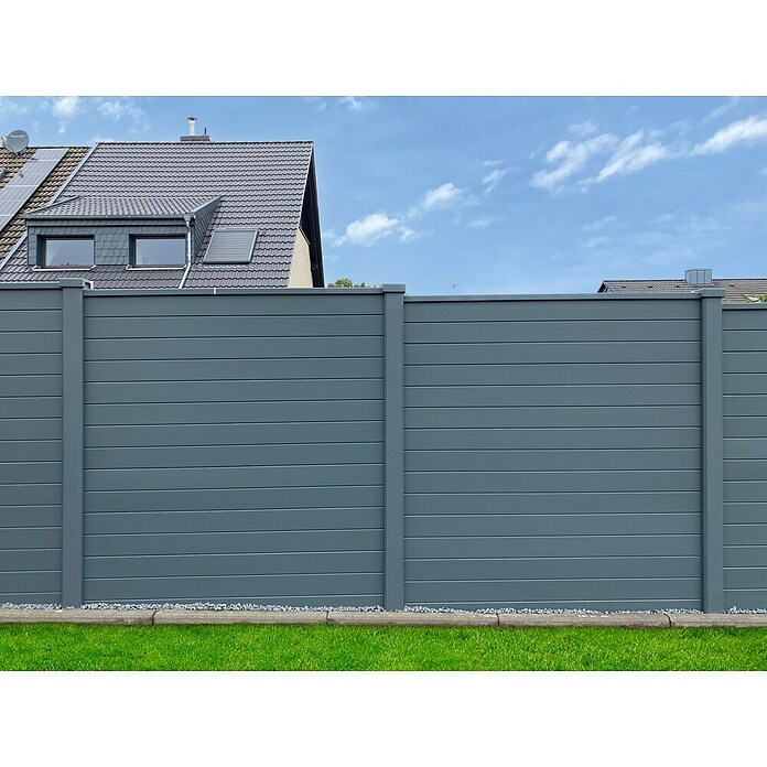 Beckers Betonzaun Zaunelement Prestige Glatt Motiv (184 x 26 cm, Beton, Betongrau) | BAUHAUS